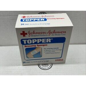 NEW JOHNSON & JOHNSON Topper Dressing Sponges 4"x4" 1 Box (24/Box)